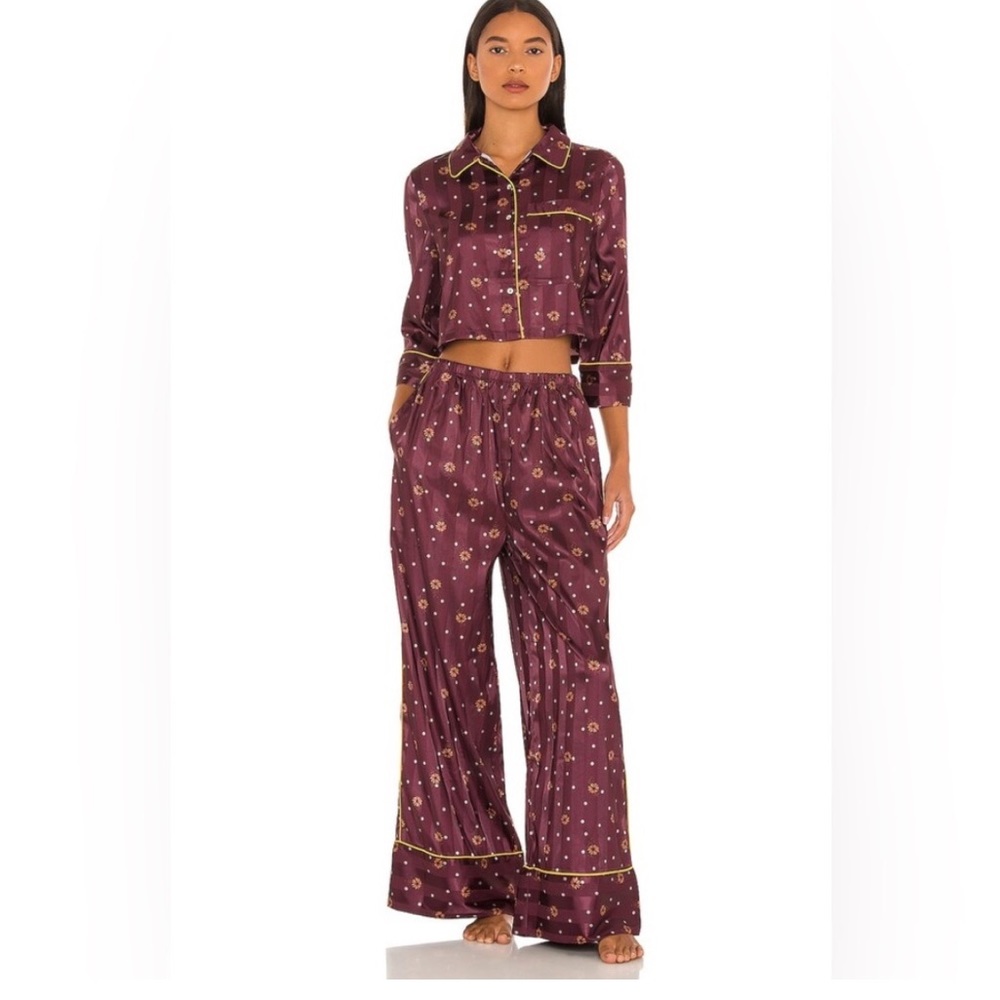 FREE PEOPLE 2 PIECE FLORAL PAJAMA SET
